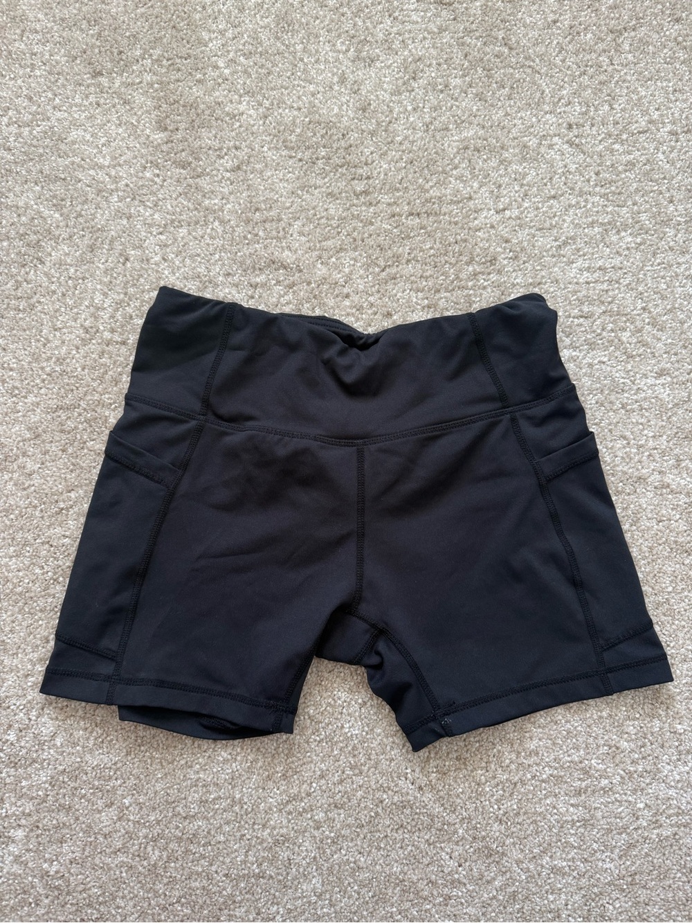 Baleaf Black High-Waist Bike Shorts with Side Pockets